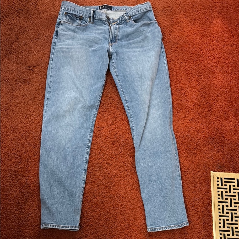 GAP Blue Straight Leg Jeans with Classic Faded Look